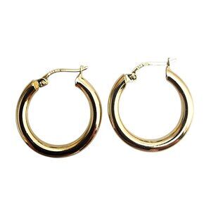 14K Yellow Gold Hoop Earrings #22856